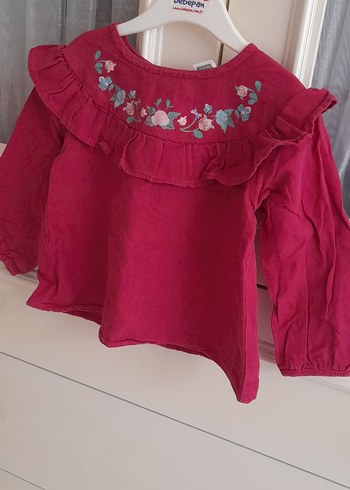 Bordo Renkli, Nakışlı Kız Çocuk Elbisesi