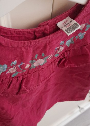 LC Waikiki Bordo Renkli, Nakışlı Kız Çocuk Elbisesi