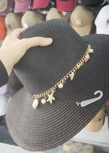 Diğer Boncuklu Siyah Bohem Kadın Şapka