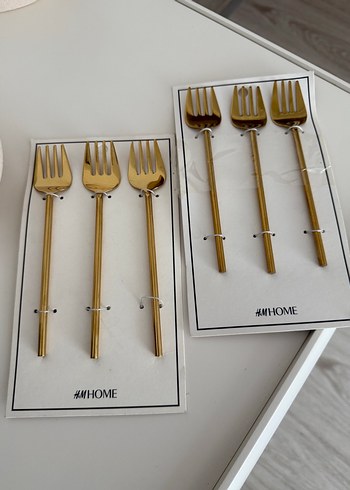 Parlak Altın Renkli Tatlı Çatal Seti