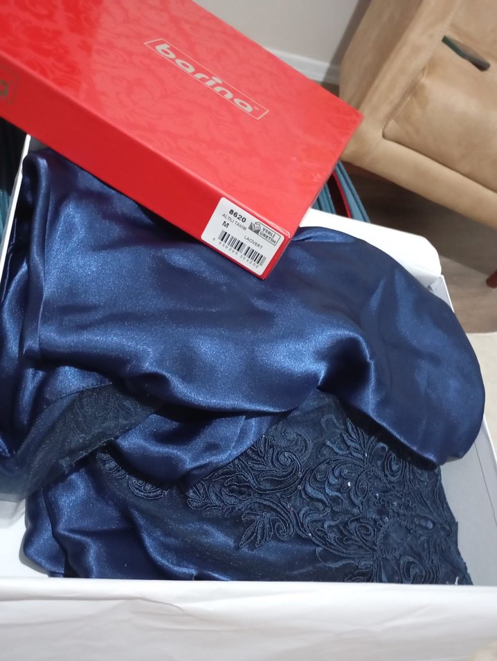 Gelin Seti Yeni Etiket Barina Kadın AltılıGecelik Takımı Saten - Görsel 2