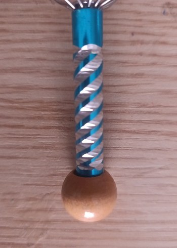 Turkuaz Ahşap Saplı Baş Masaj Aleti - Görsel 2