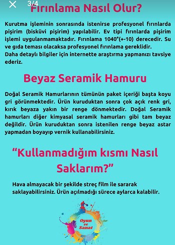 1 kg Beyaz Hava Kuruyan Seramik Hamuru - Görsel 3