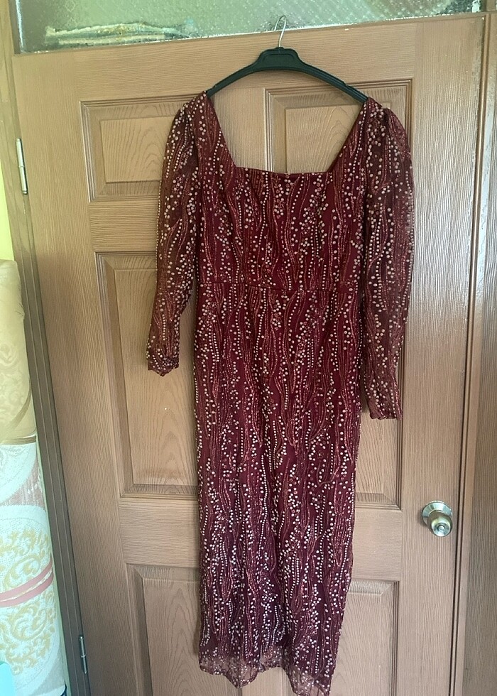 Simli elbise ,boy uzun ,yırtmaçlı - Görsel 2