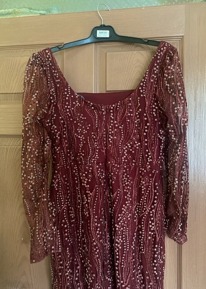 Simli elbise ,boy uzun ,yırtmaçlı - Görsel 3