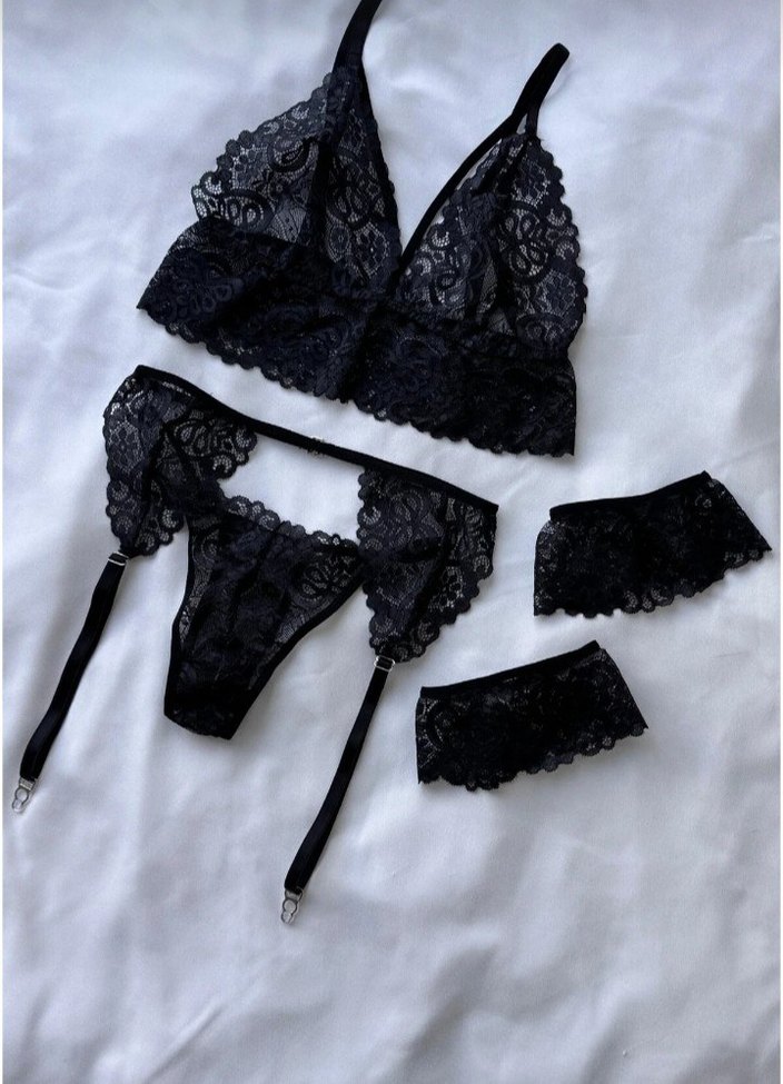 Mavi Dantelli Jartiyer Takımı - Görsel 2