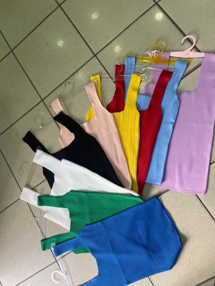 Renkli Fit Örme İnce Askılı Kadın Atlet - Görsel 4