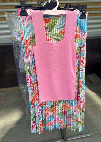 Pembe Bohem Askısız Uzun Atlet Takım - Görsel 2