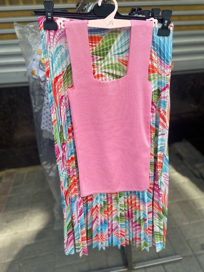 Pembe Bohem Askısız Uzun Atlet Takım - Görsel 2