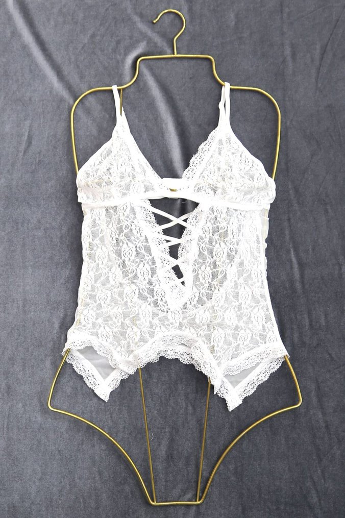 Beyaz Dantel Mini Kadın İç Giyim Seti - Görsel 2