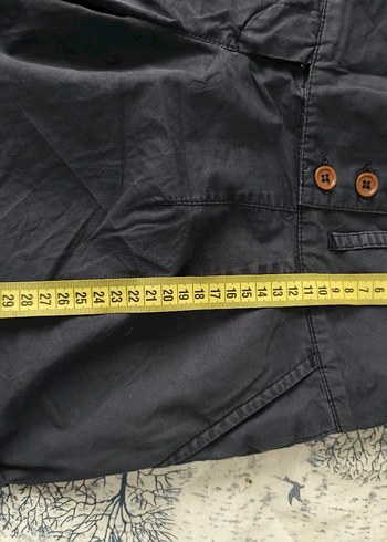 38 Beden Düğmeli Koyu Mavi Mini Denim Şort