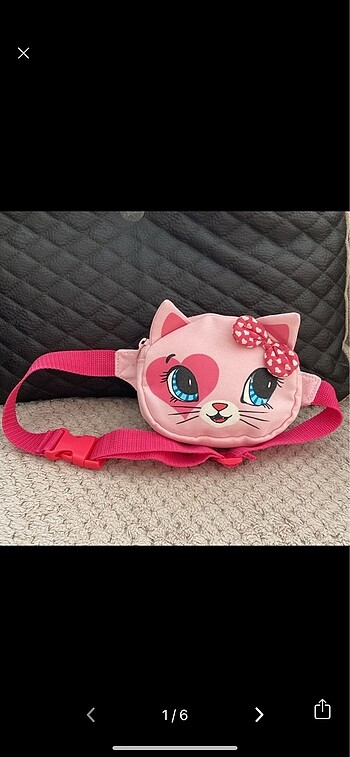 H&M Pembe Kedi Çocuk Bel ve Omuz Çantası