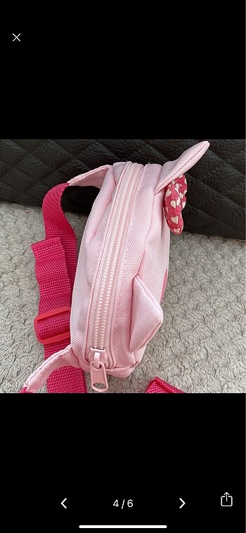  Beden pembe Renk H&M Pembe Kedi Çocuk Bel ve Omuz Çantası