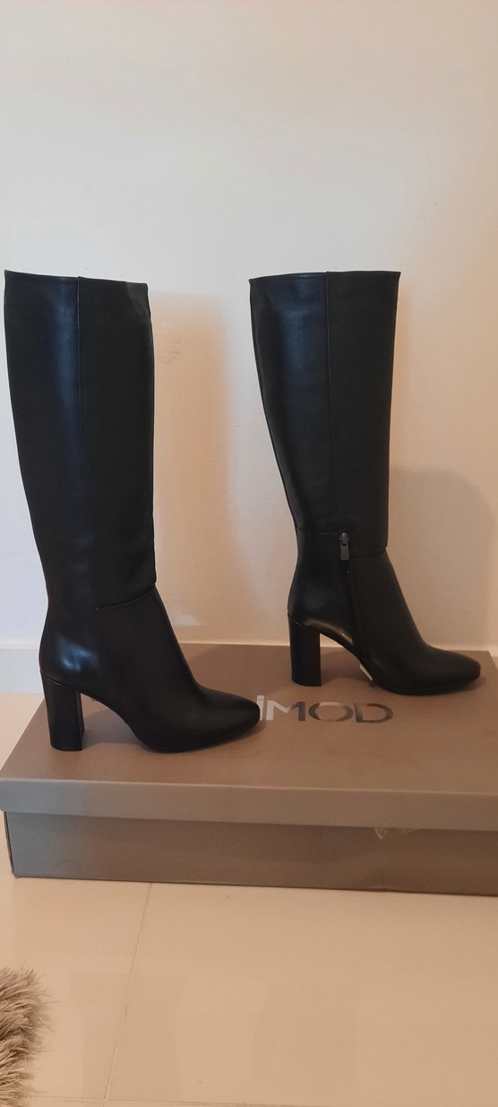Derimod Kadın Siyah Hakiki Deri Topuklu Çizme - Görsel 3