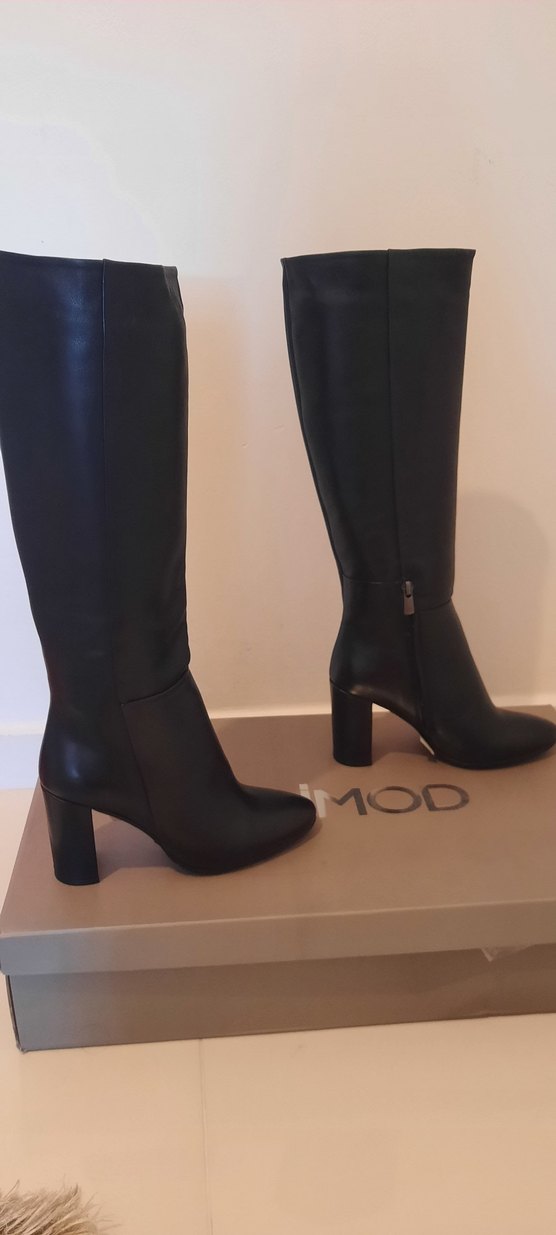 Derimod Kadın Siyah Hakiki Deri Topuklu Çizme - Görsel 2