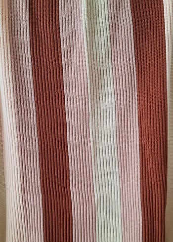 Pastel Renkli Bej Uzun Triko Etek - Görsel 2