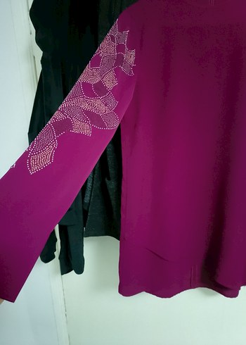 Bordo Uzun Kollu Midi Tunik - Görsel 2