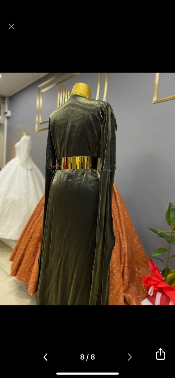 Altın Zincir Detaylı Uzun Bohem Kadın Elbise - Görsel 2