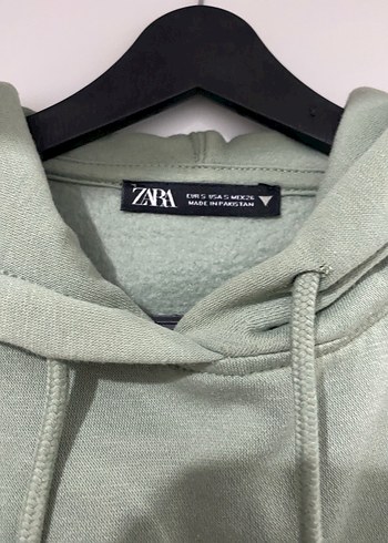 Zara Yeşil Kapüşonlu Sweatshirt - Görsel 2