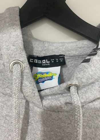 Defacto Gri Kapüşonlu Baskılı Kadın Sweatshirt Sünger bob - Görsel 2