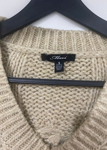 Mavi V Yaka Kadın Kazak - Görsel 2