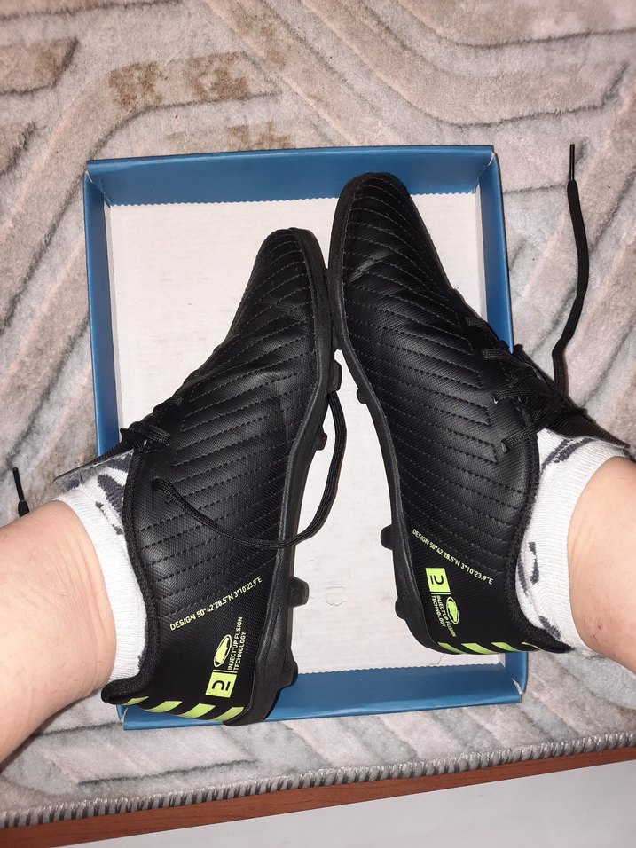 Sarı-Siyah Erkek Futbol Ayakkabısı Velcro - Görsel 4