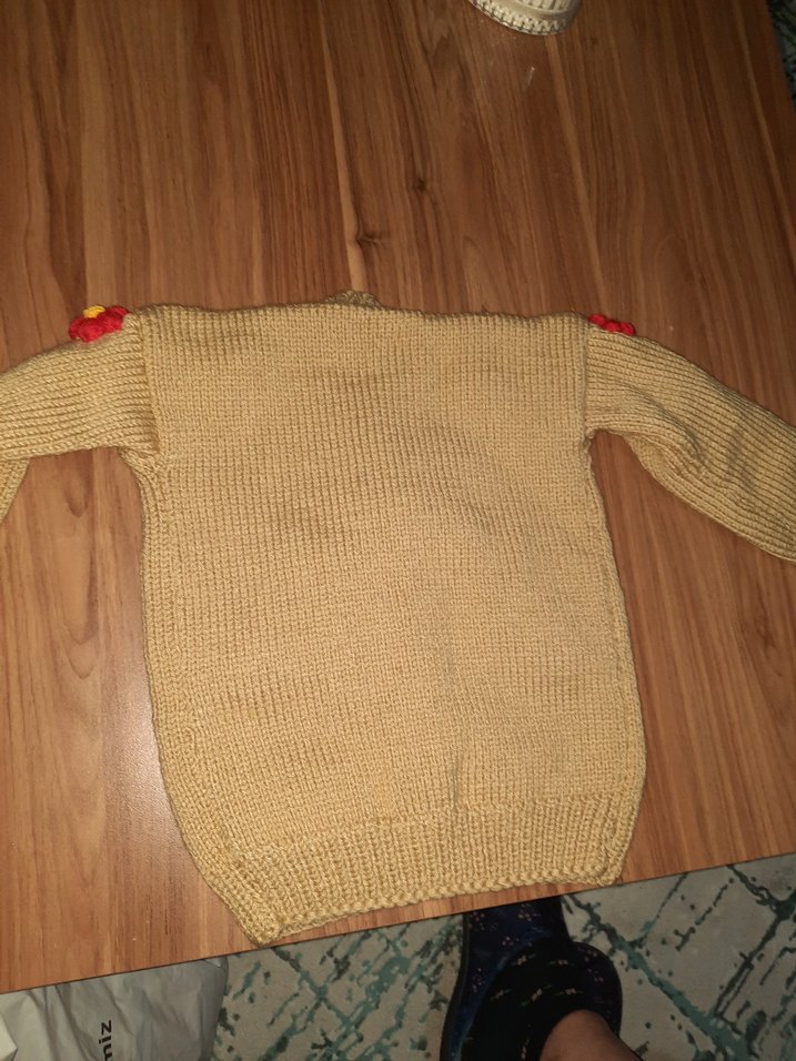 Kız Çocuk Renkli Nakışlı Örgü Hırka - Görsel 3