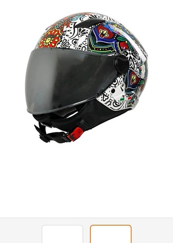 Renkli Desenli Seramik Biker Kask - Görsel 2