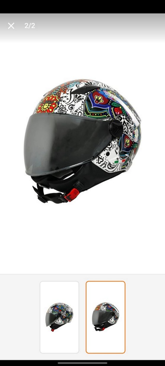 Renkli Desenli Seramik Biker Kask - Görsel 2