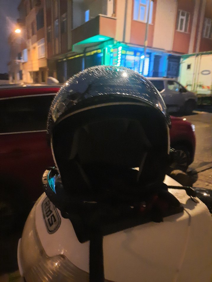 Renkli Desenli Seramik Biker Kask - Görsel 5