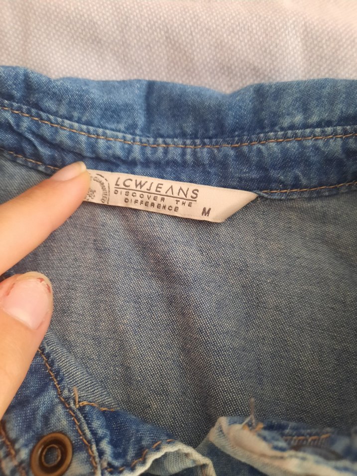 Kemerli Mavi Denim Midi Elbise - Görsel 2