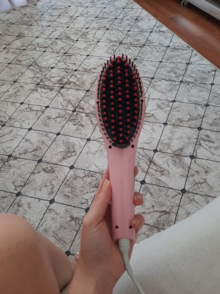 Pembe Saç Düzleştirici Fırça - Görsel 2