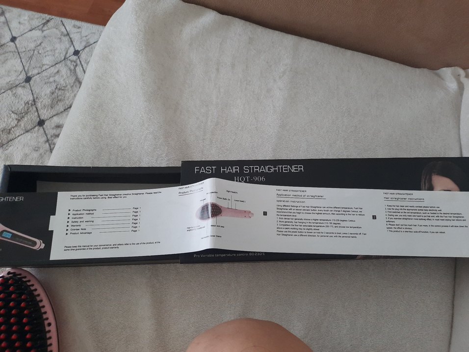 Pembe Saç Düzleştirici Fırça - Görsel 4