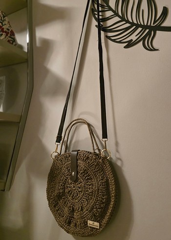Makrome ipinden yapılmış el yapımı bel çantası PAZARLIK PAYI VAR - Görsel 2