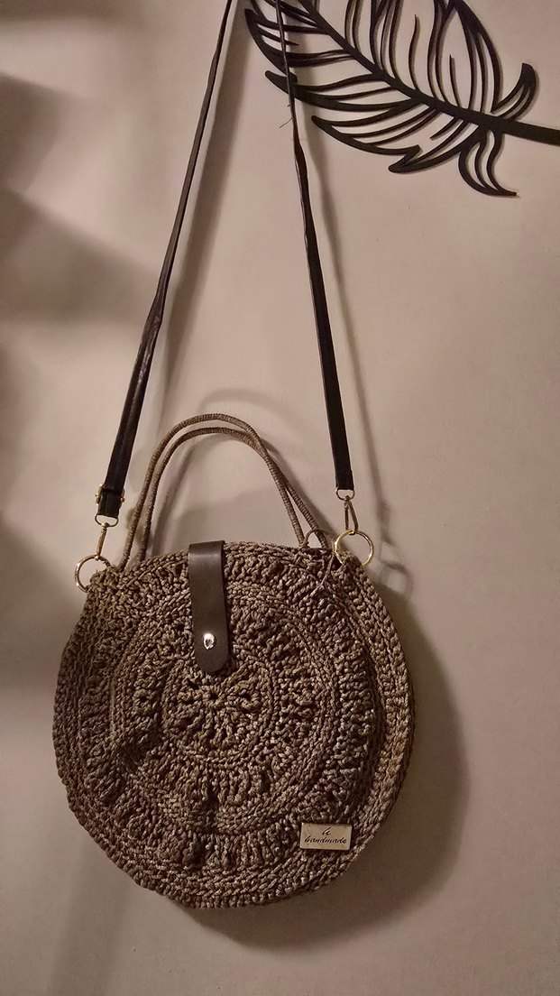 Makrome ipinden yapılmış el yapımı bel çantası PAZARLIK PAYI VAR - Görsel 3