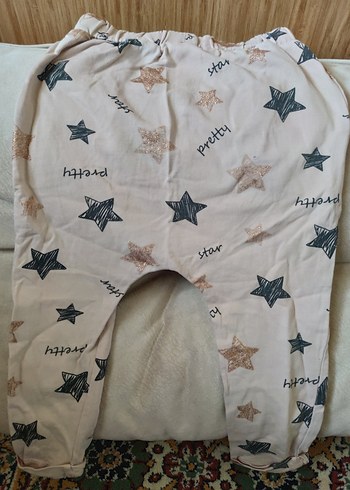 Beyaz Desenli Kız Çocuk Rahat eşofman altı - Görsel 3