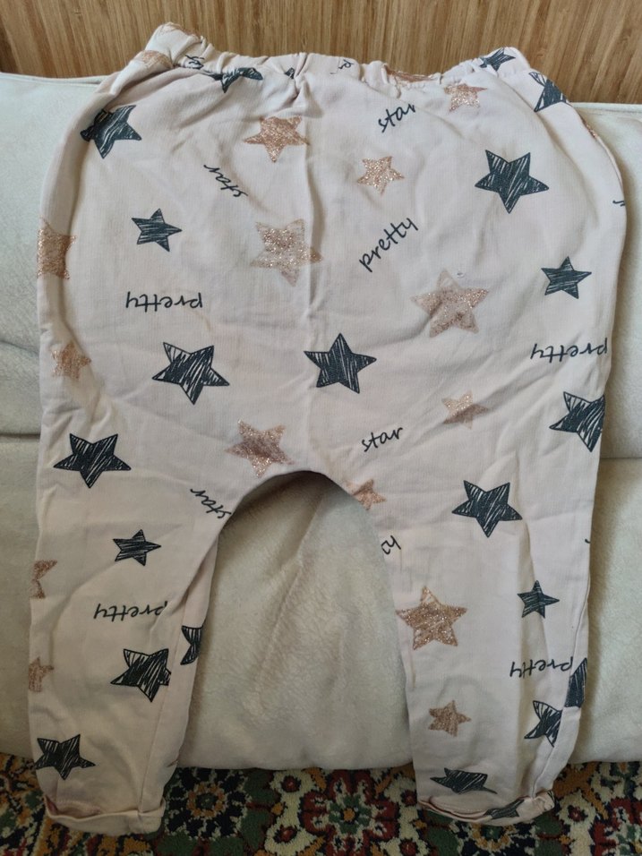 Beyaz Desenli Kız Çocuk Rahat eşofman altı - Görsel 3