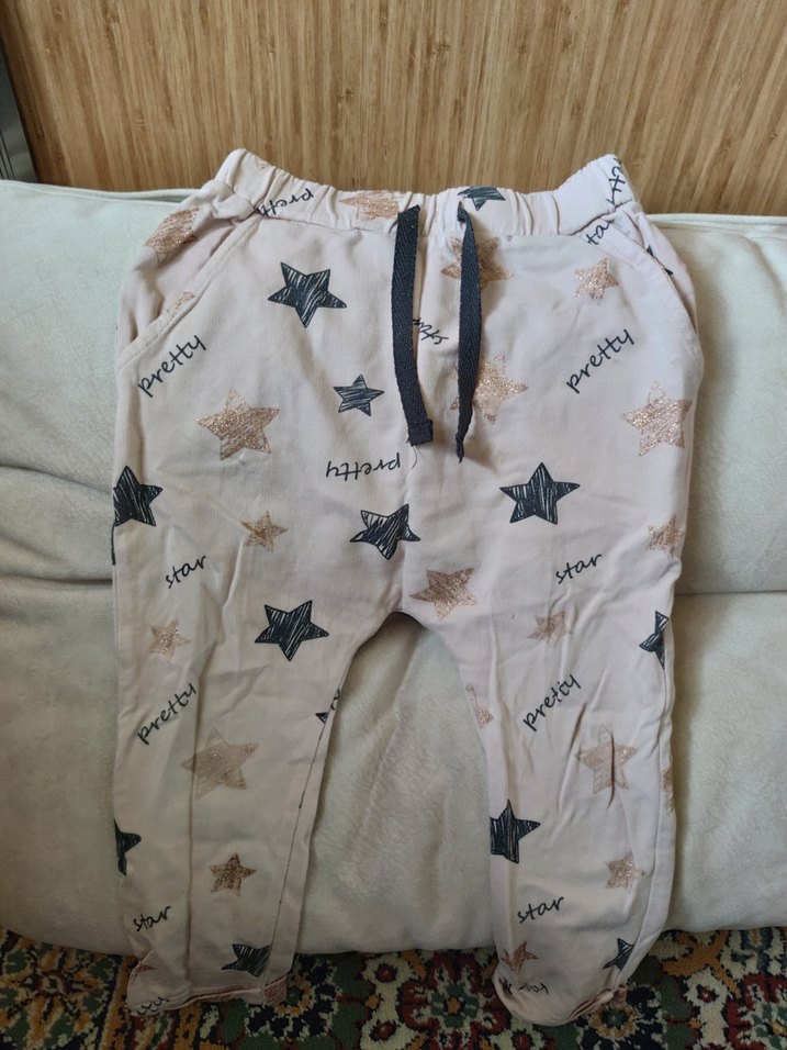 Beyaz Desenli Kız Çocuk Rahat eşofman altı - Görsel 4