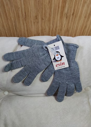 3-6 Yaş Gri çocuk Örgü Eldiven - Görsel 4