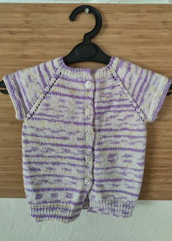 Kız Çocuk Örgü Kısa Kollu Hırka - Görsel 2