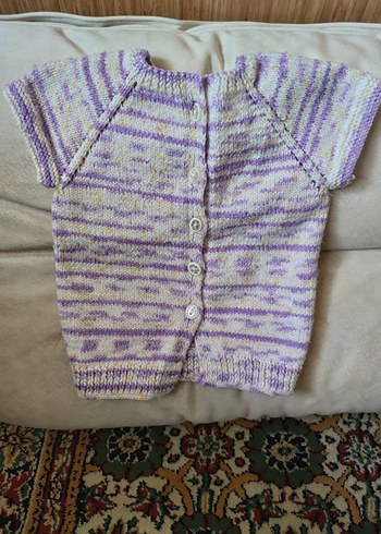 Kız Çocuk Örgü Kısa Kollu Hırka - Görsel 3