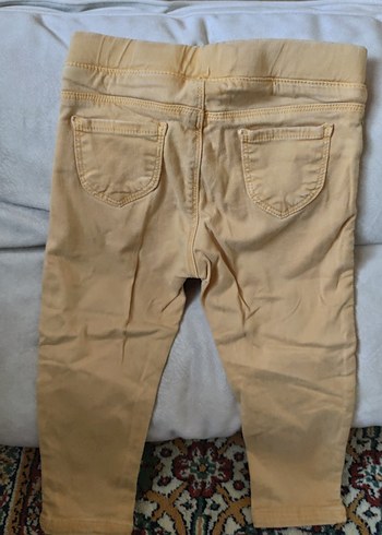 Kız Çocuk Bej Pamuklu beli lastikli Pantolon - Görsel 3