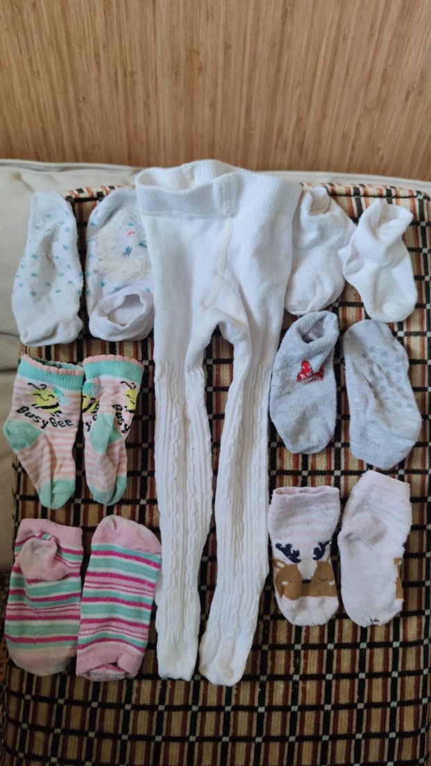 Kız Çocuk Beyaz Örgü Külotlu Çorap ve Renkli Çorap Seti - Görsel 3