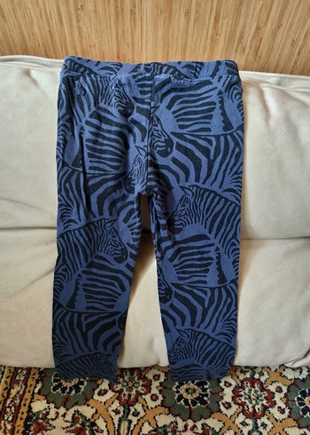 Kızlar İçin Zebra Desenli Mavi Denim Tayt - Görsel 4