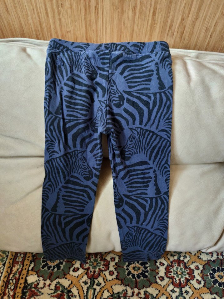 Kızlar İçin Zebra Desenli Mavi Denim Tayt - Görsel 4