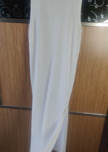 Beyaz Uzun Kolsuz Salaş Elbise plaj elbisesi pareo - Görsel 10