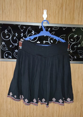 Boncuk İşlemeli Uzun Bohem Hamile Etek - Görsel 5