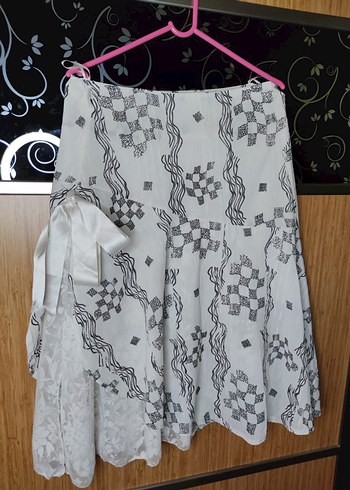 Dantel Detaylı Nakışlı Hamile Midi Etek - Görsel 7