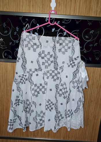 Dantel Detaylı Nakışlı Hamile Midi Etek - Görsel 8