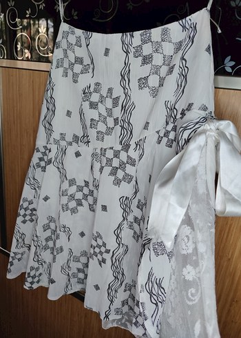 Dantel Detaylı Nakışlı Hamile Midi Etek - Görsel 6